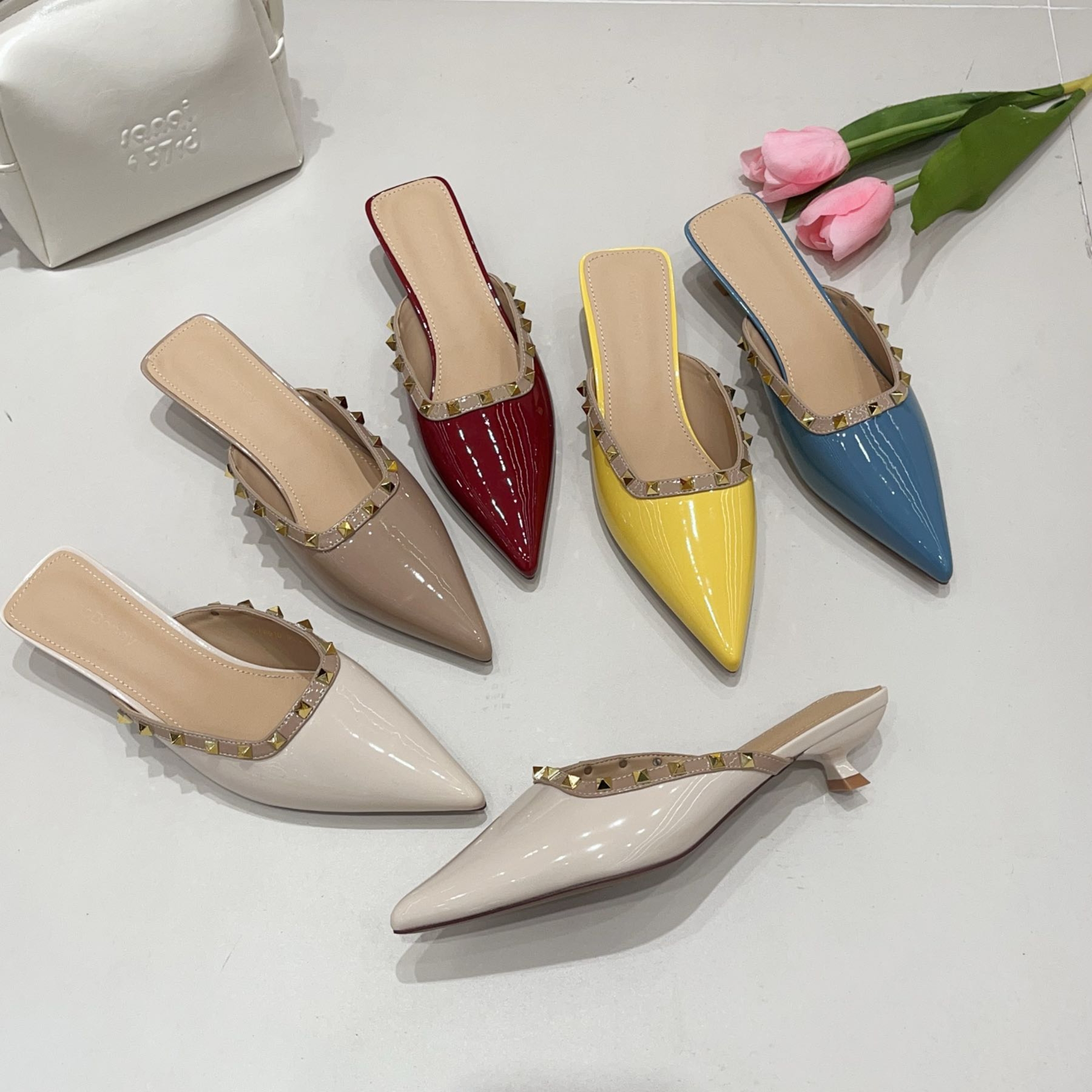 【NO退NO换】鑫燃KIKI 法式尖头夏季铆钉凉鞋 6910-36 BL （F）