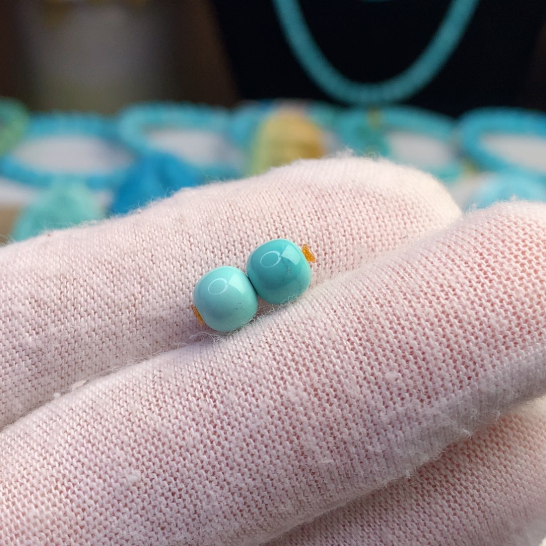 绿松石珠宝奇石未镶嵌6毫米