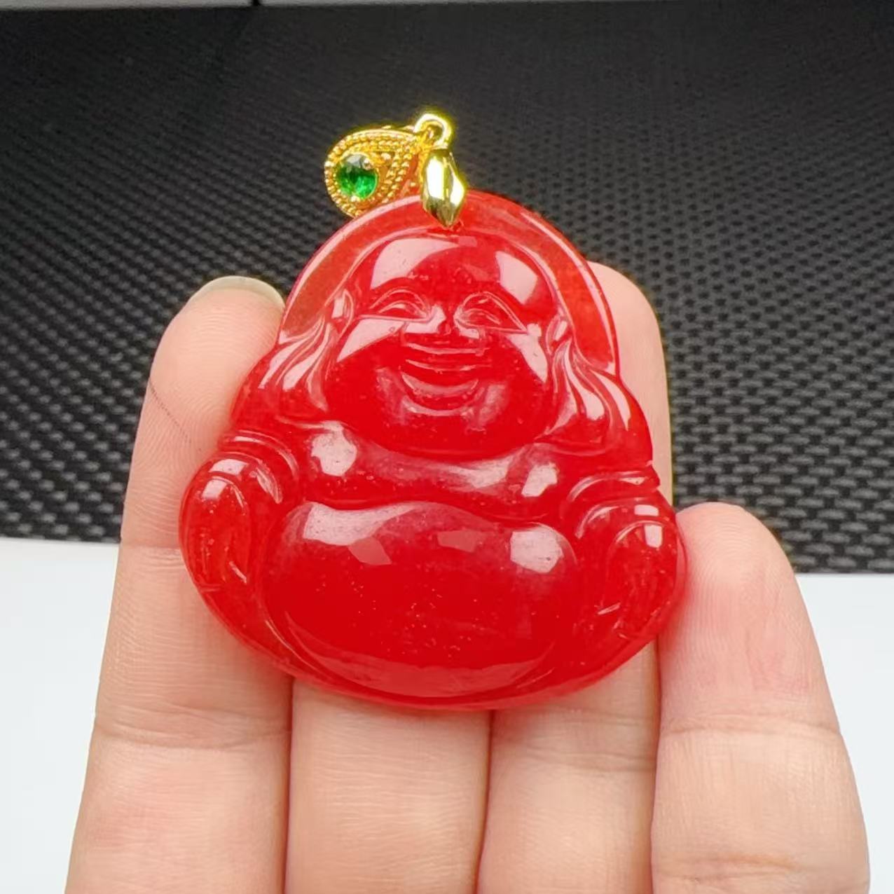 z405柿子红大佛公气质精美吊坠