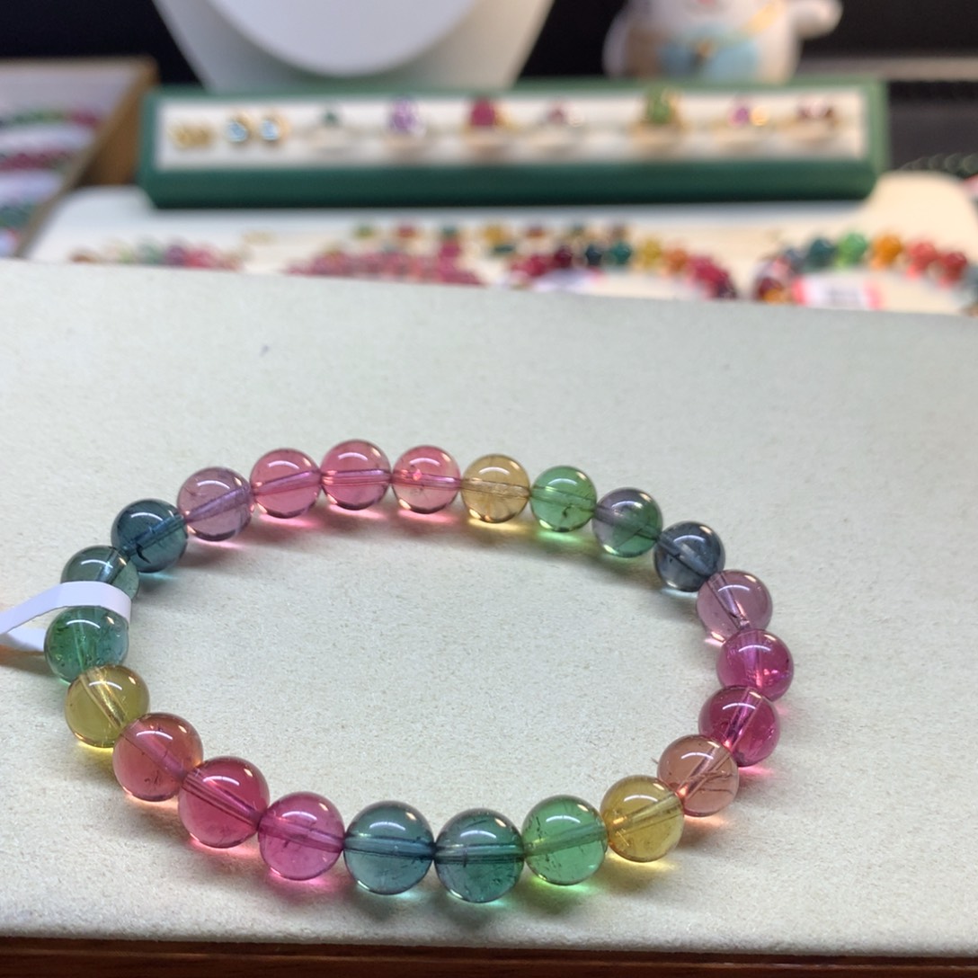 手串未镶嵌碧玺人鱼彩虹8mm