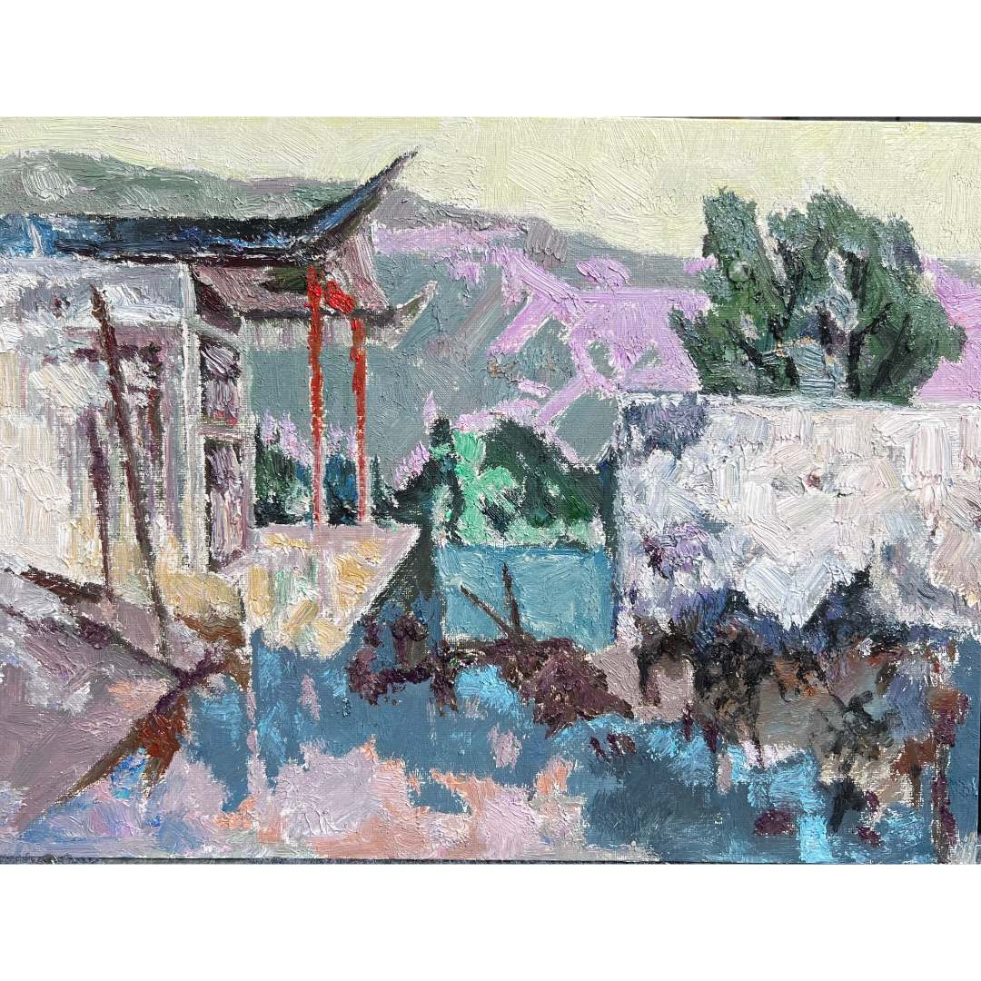8117吴民本《瓦黛居》原创手绘风景作品30*40cm适合客厅卧室餐厅