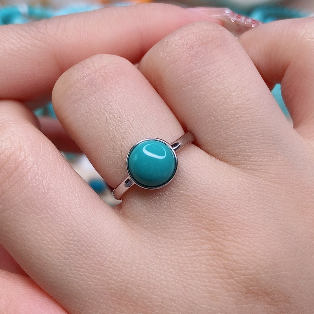 绿松石戒指银S925镶嵌