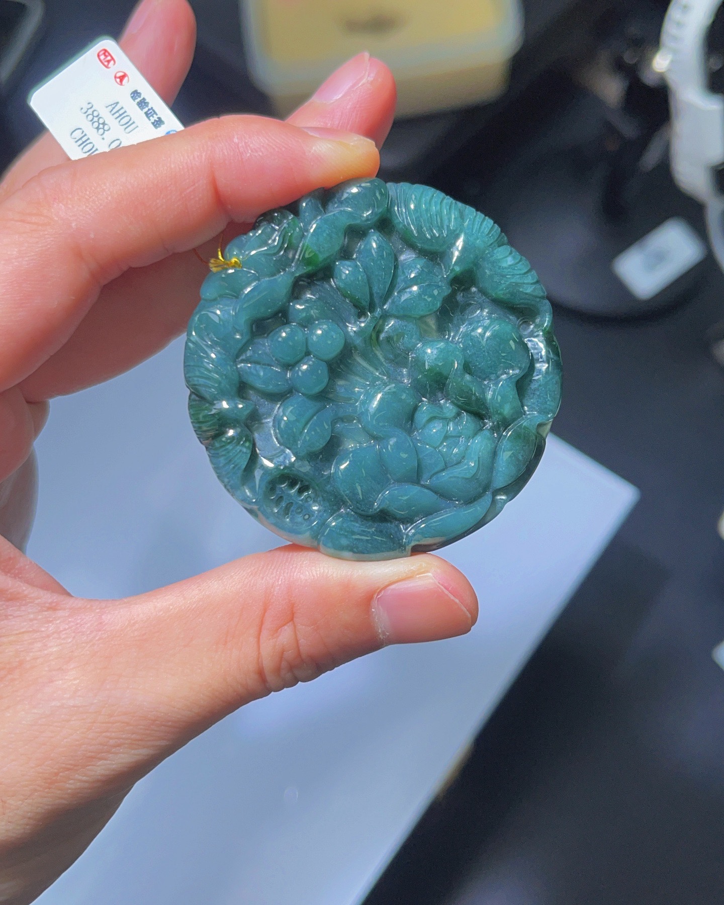 天然翡翠A货XM花鸟挂件GSMH-3