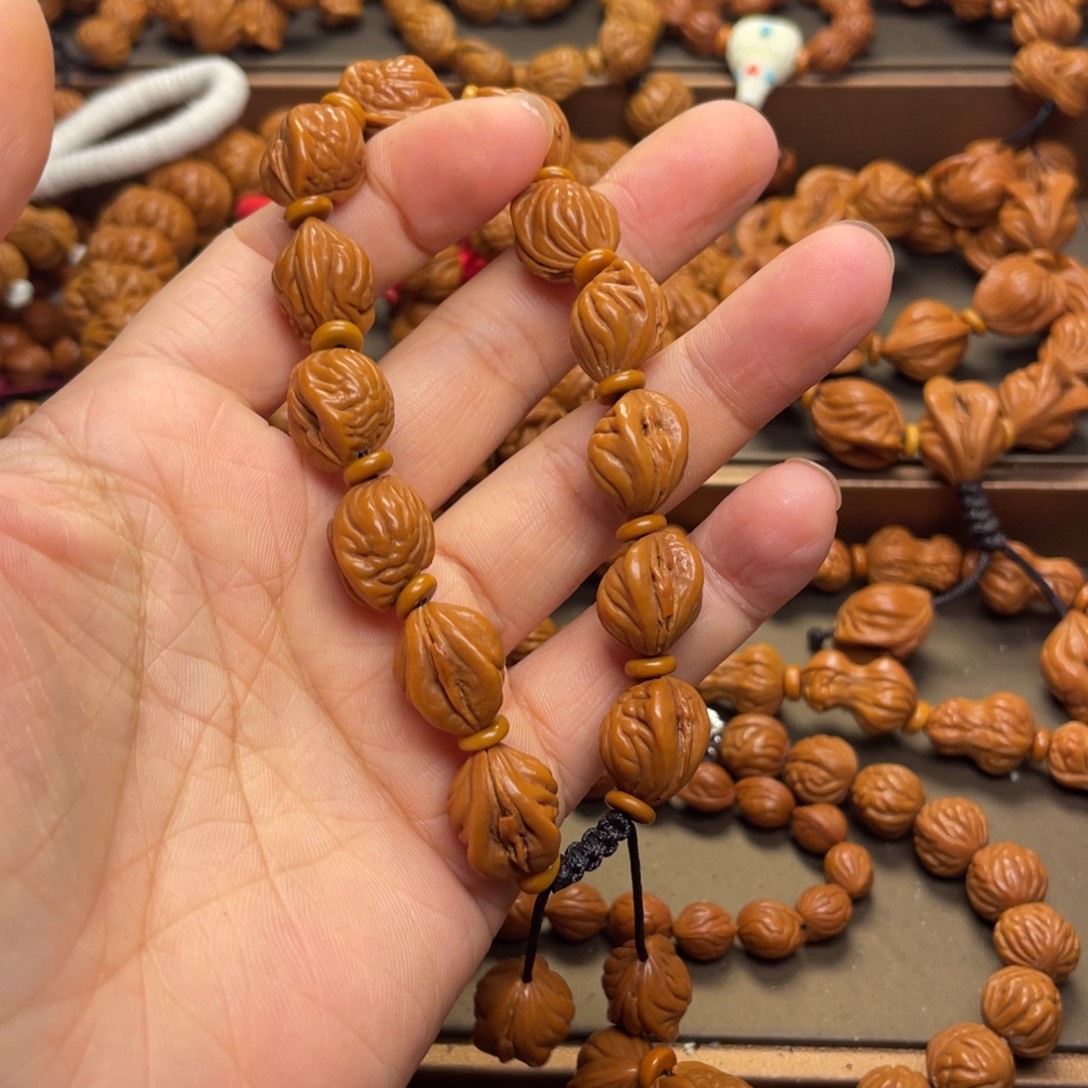 ****三桃核手串龙纹桃核9