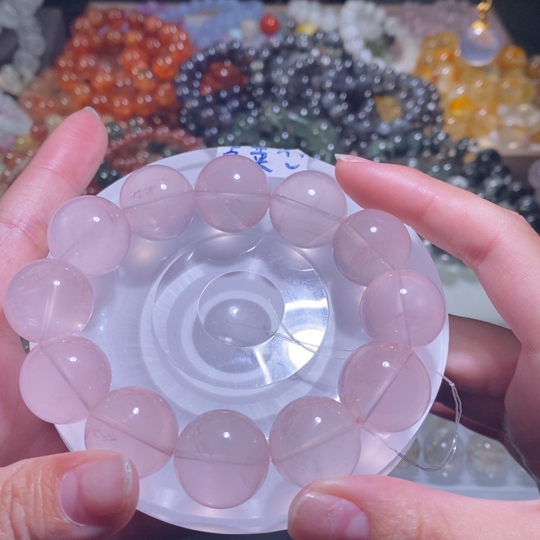 手链未镶嵌水晶粉水晶