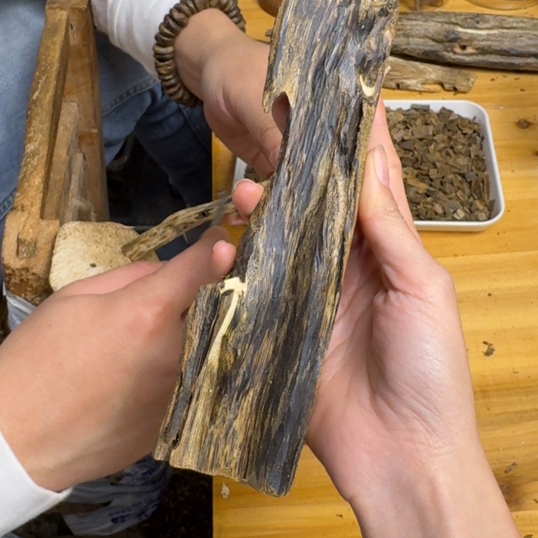 沉香沉香碎屑紫棋品种块料100克