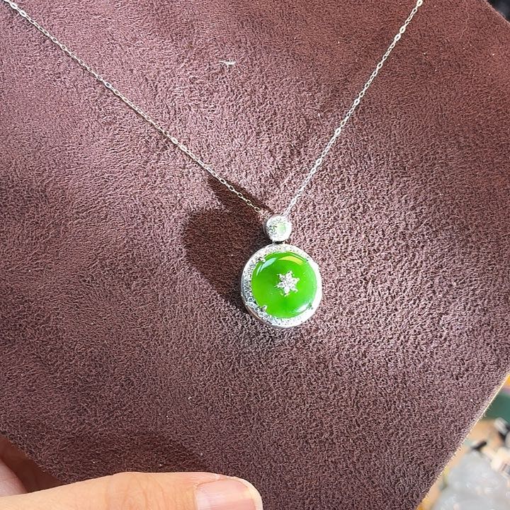 和田玉银S925镶嵌颈饰