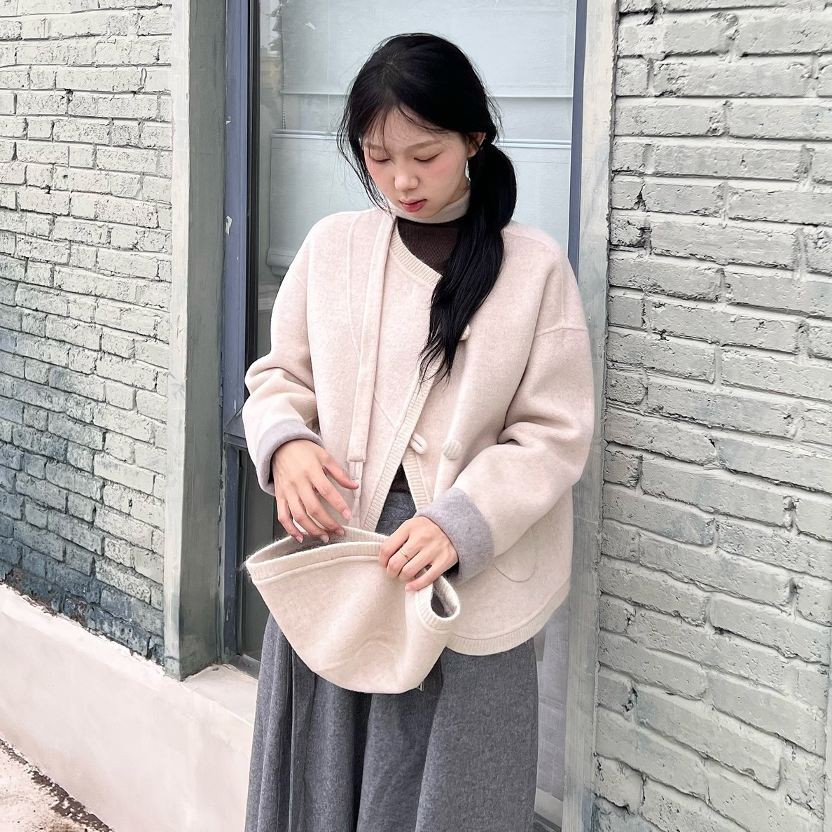 新款短款双面毛呢外套品质女装