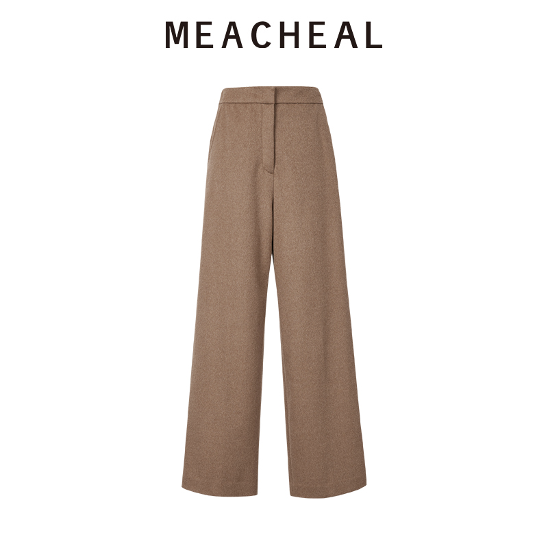 MEACHEAL米茜尔明茶褐绵羊毛西裤961388815002