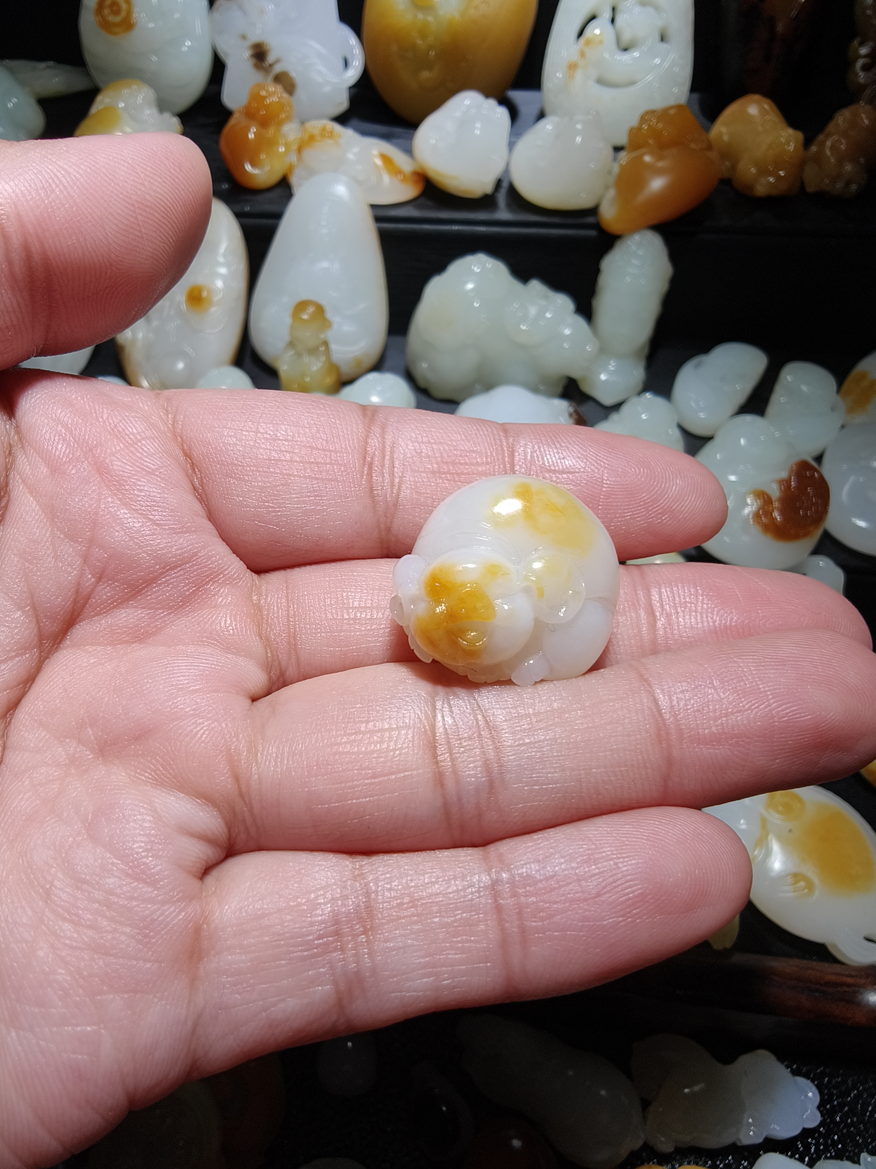 新疆和田玉，生肖猪，小福猪，苏州手工
