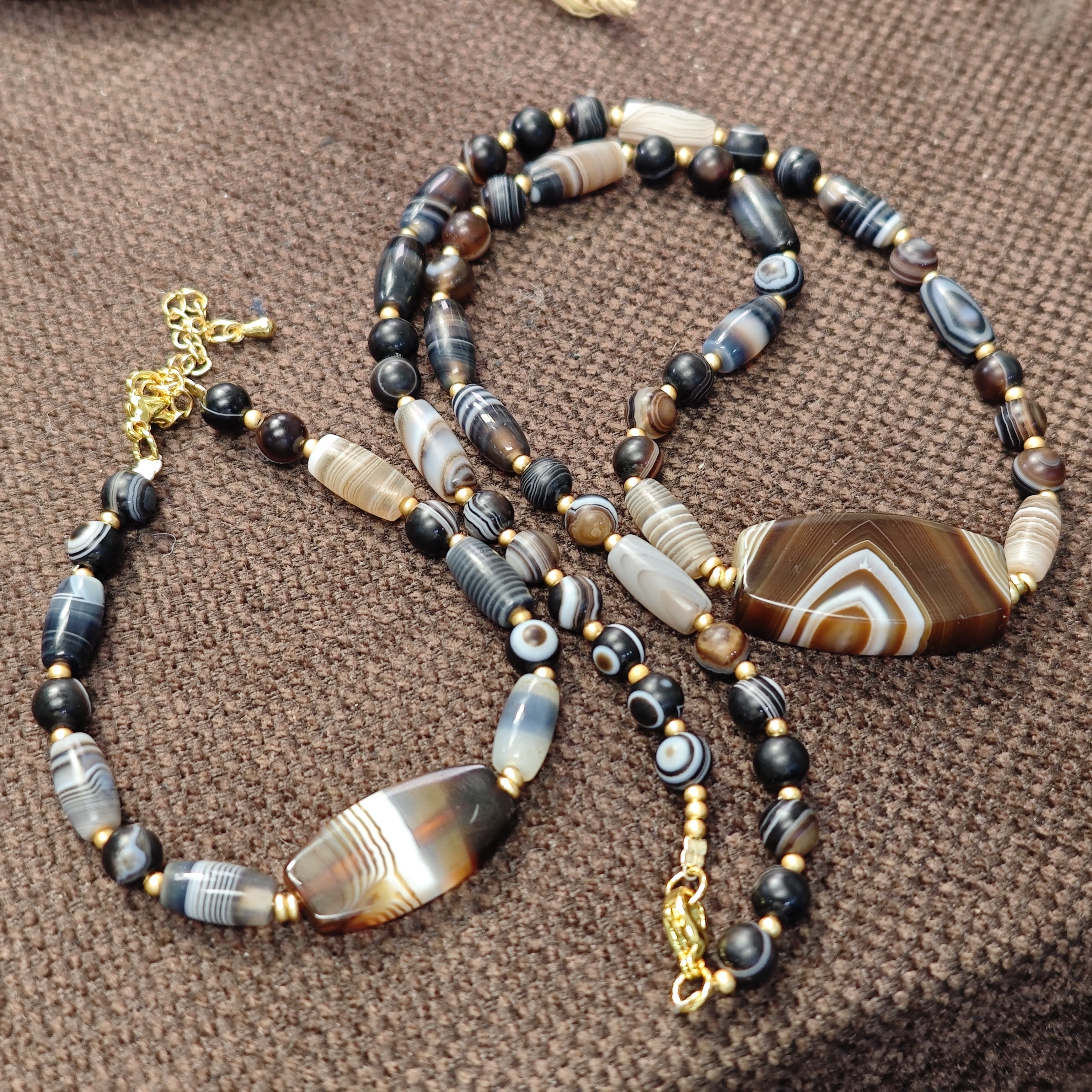 西亚缠丝玛瑙套链（纹路多样性）