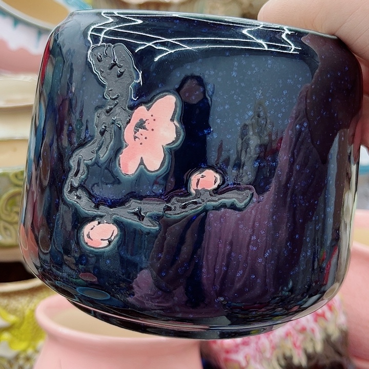 多肉绿植陶瓷花盆9.9包邮，有孔