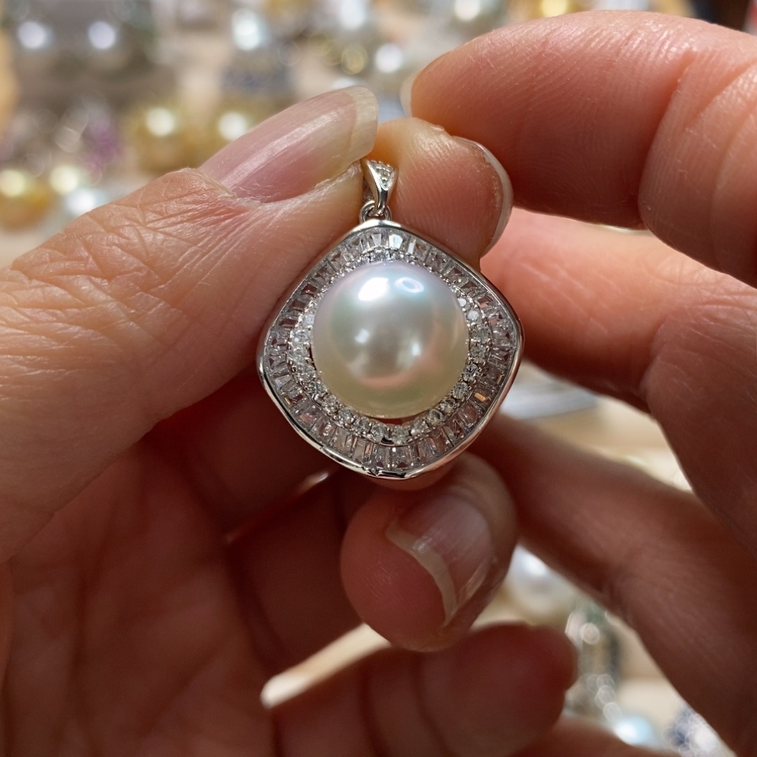 海水珍珠颈饰银S925镶嵌