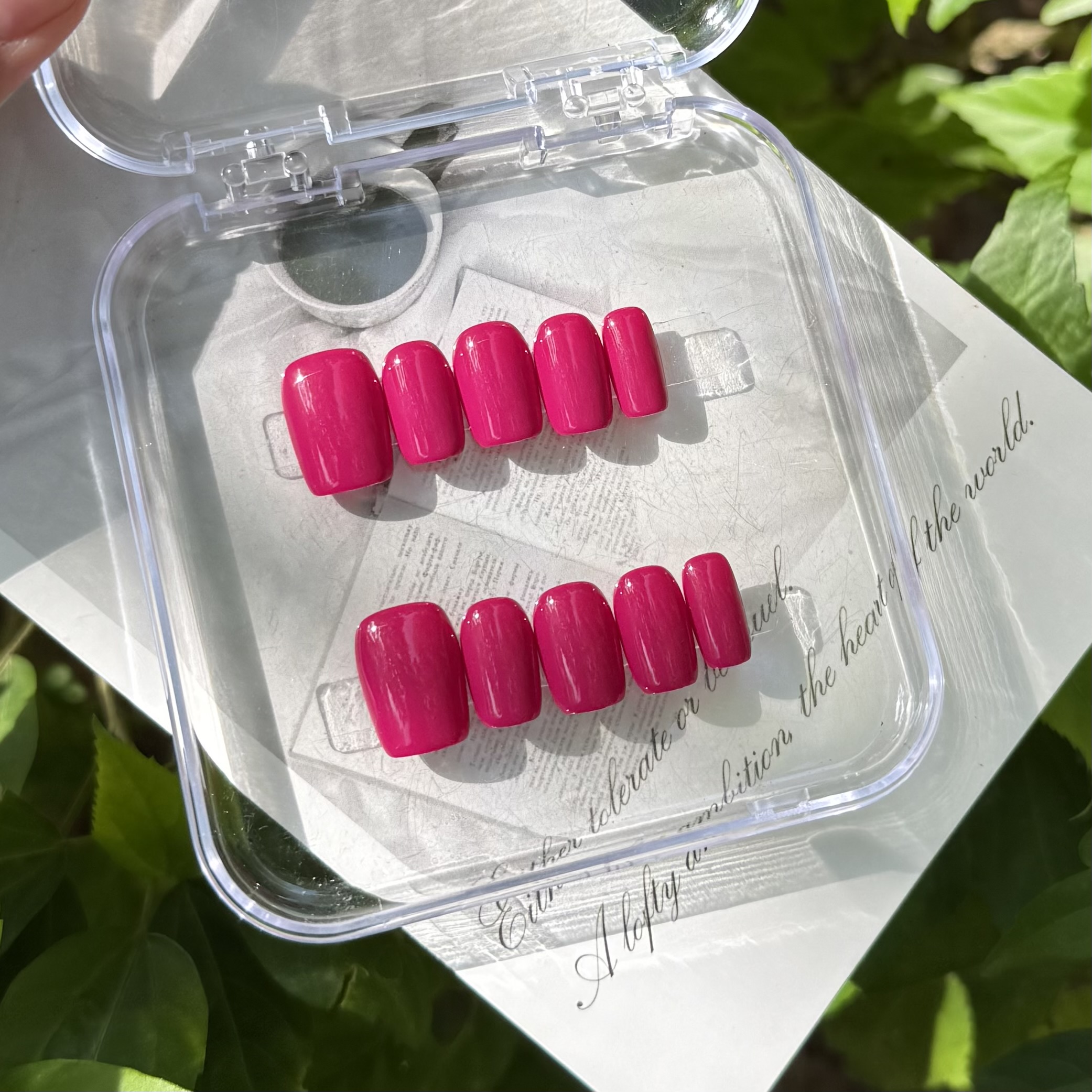 手工穿戴甲纯手工美甲梅子色纯色秋冬复古显白短款日常长款欧美