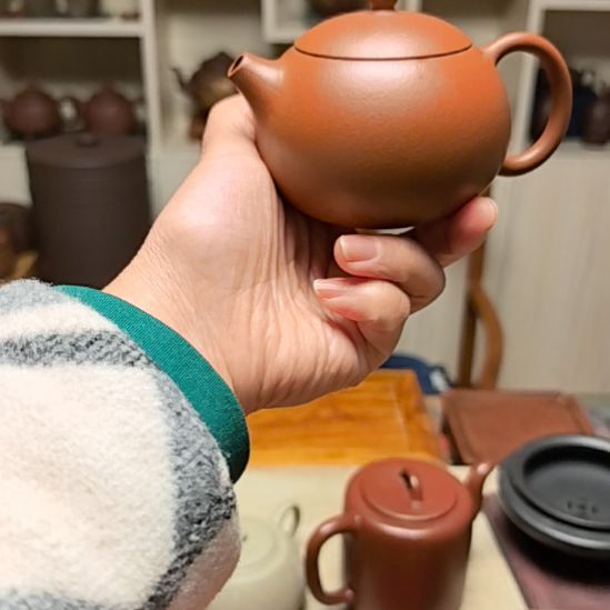紫砂茶宠西施壶160cc左右手工制作小红泥