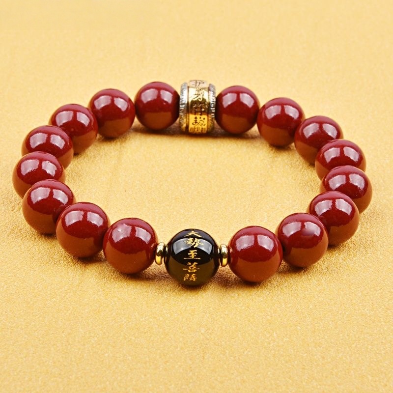 天然辰砂紫 卡8mm【一等精品】辰砂本命佛手串