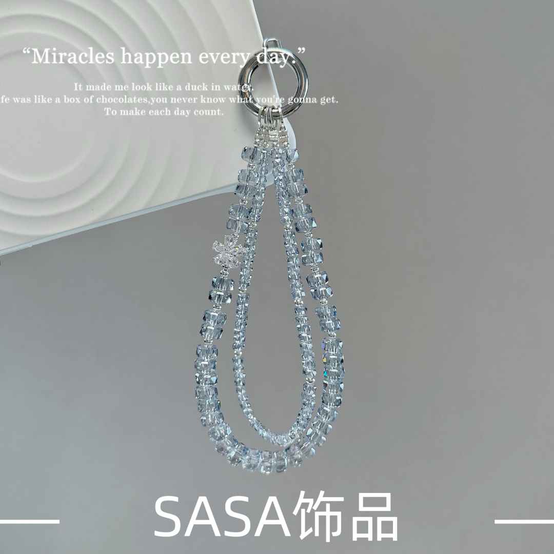S027 饰品手机链女款手工高档通用斜跨挂脖网红时尚防摔手提挂绳