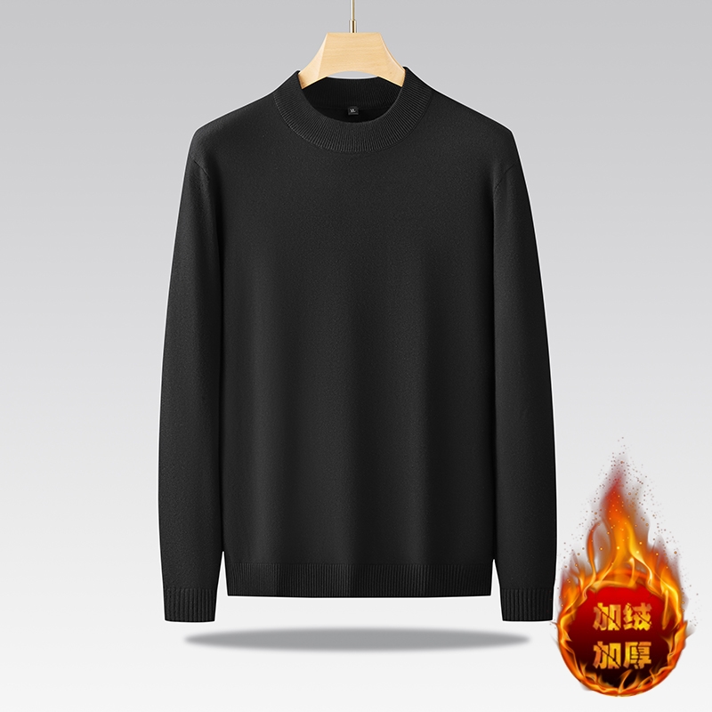 秋冬半高领针织冬季毛衣针织衫加厚休闲加绒秋冬季