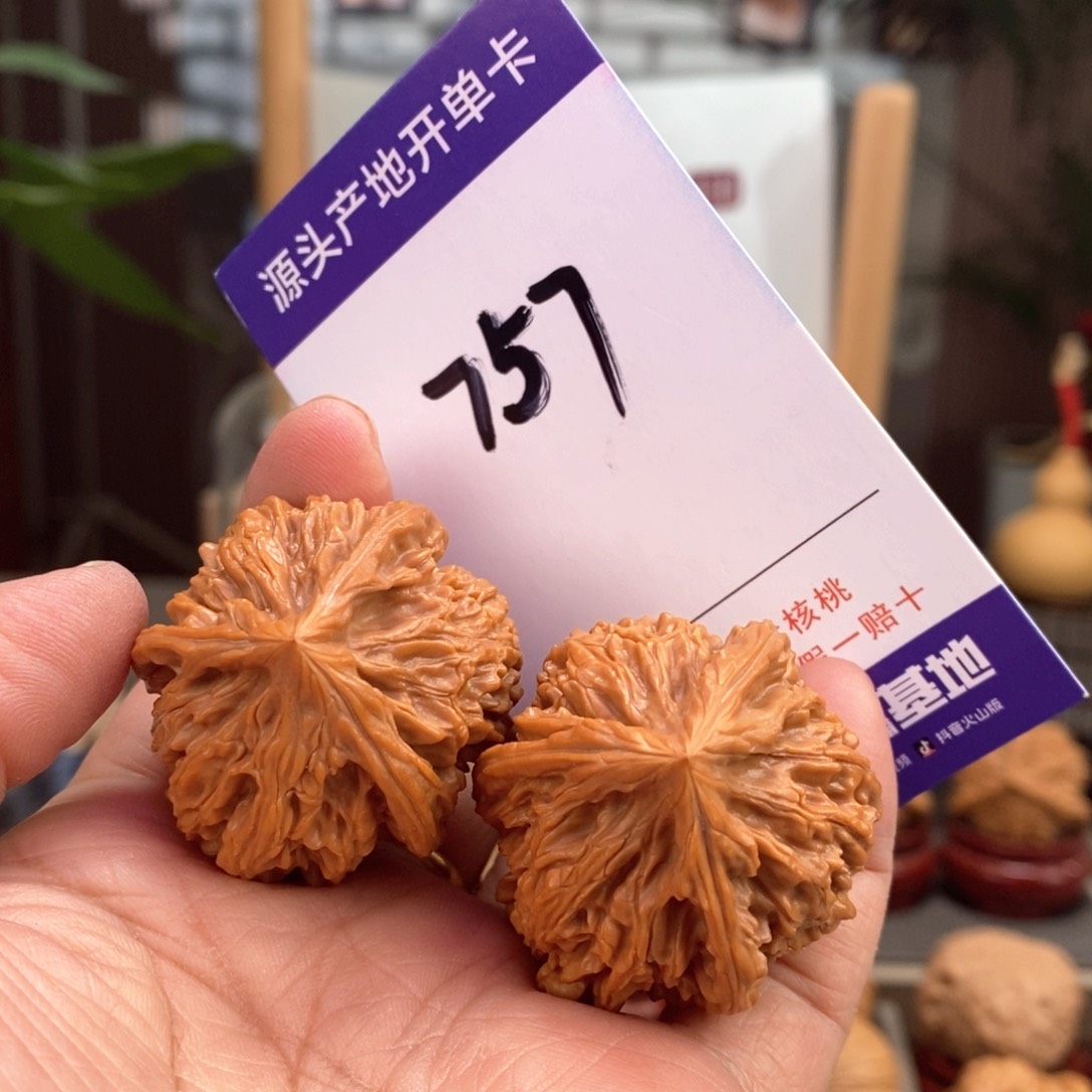 文玩核桃把件37天然盘山文山奔757号