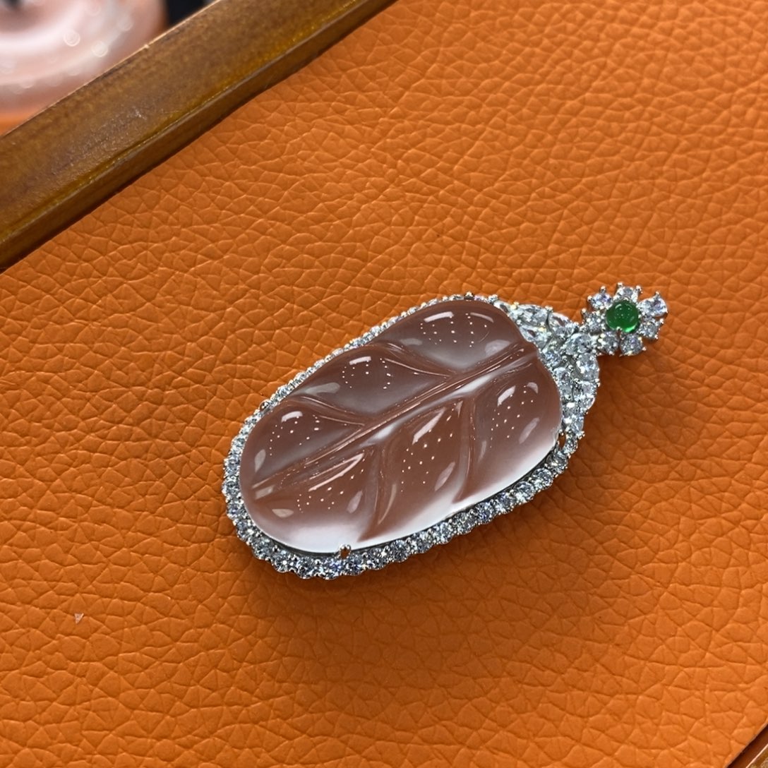 石英质玉吊坠(赠链)银S925镶嵌