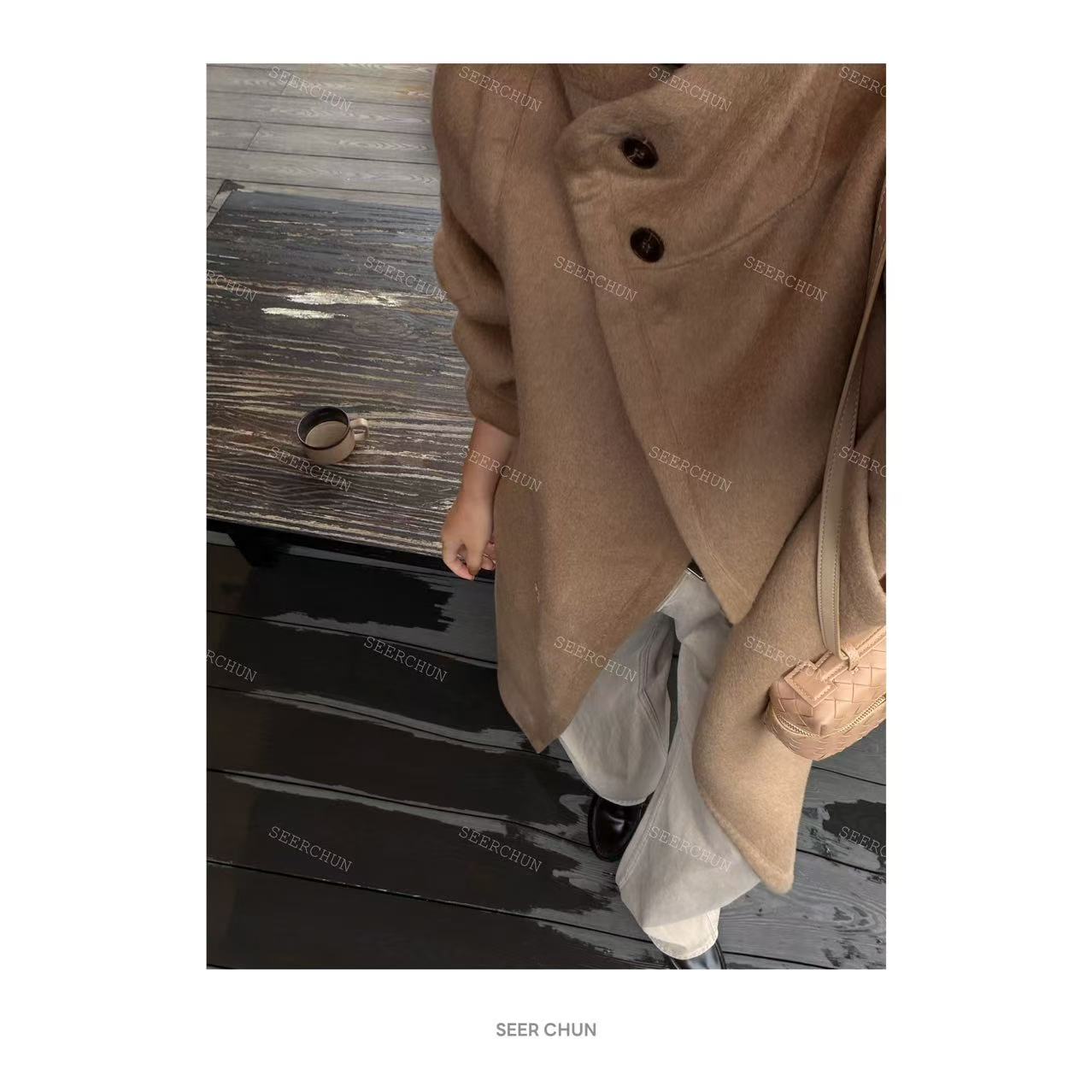 SEER CHUN“摩登态度”极简立领大牌大衣 20259