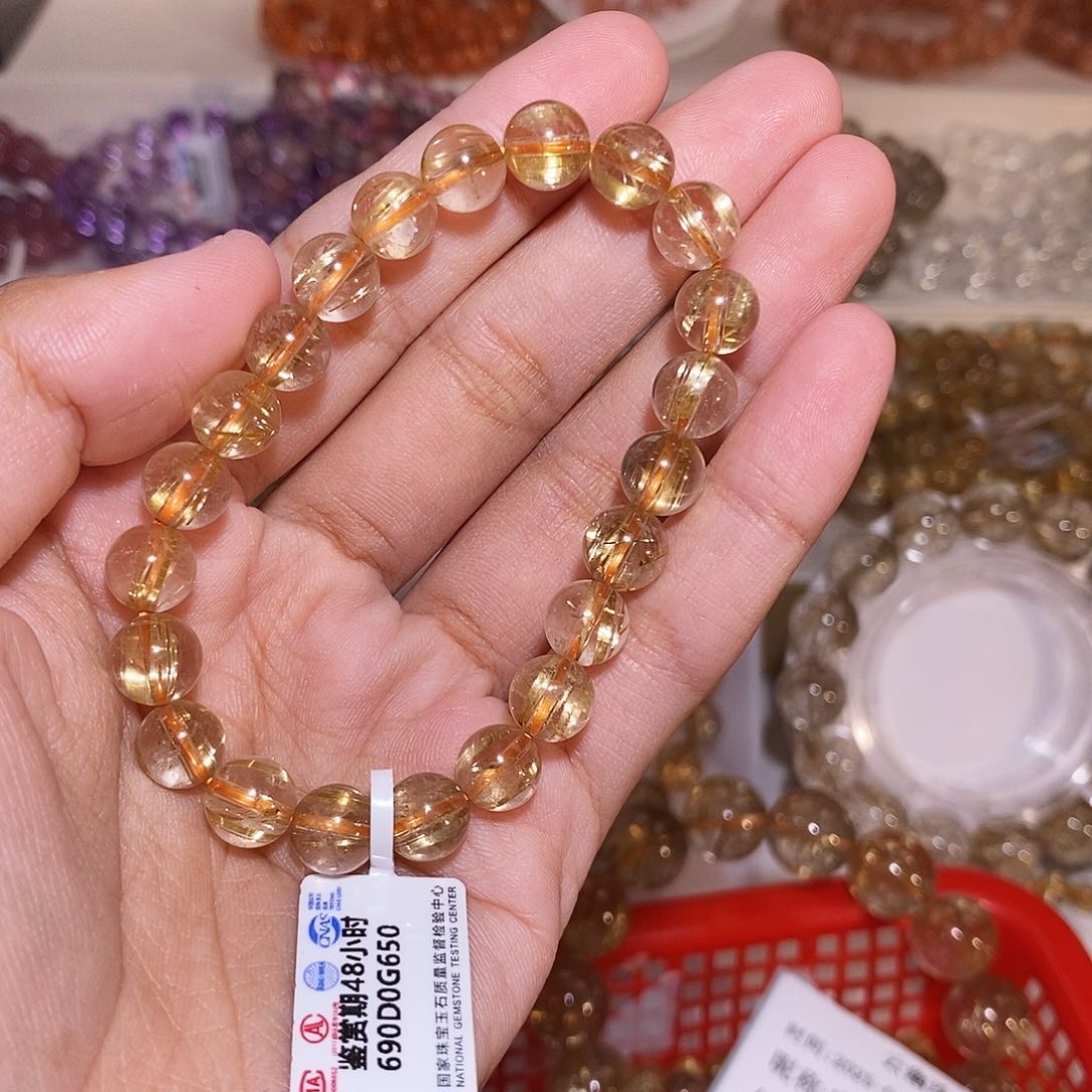 睿***宝发晶手链未镶嵌钛晶8mm