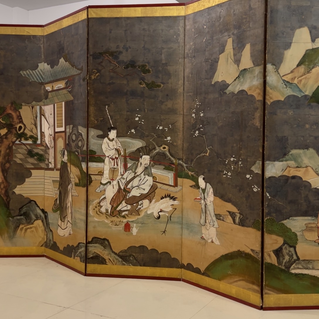 绘画屏风框画茶空间设计