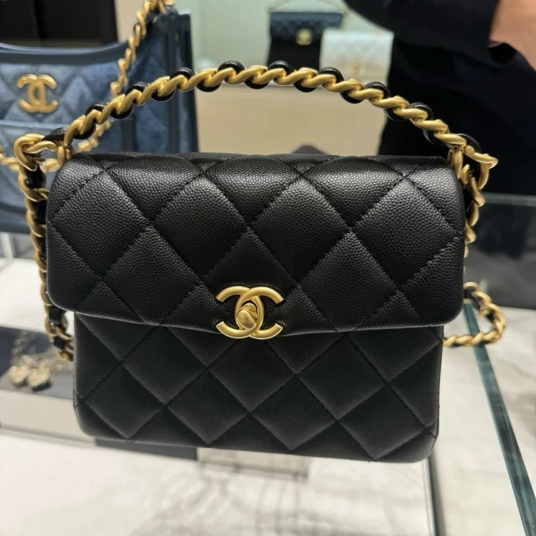 未使用 Chanel/香奈儿 香奈儿黑金鱼子酱24s手提斜挎包