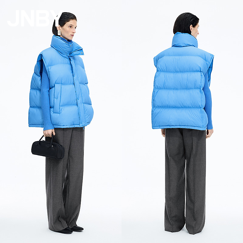 【能量黄】商场同款JNBY/江南布衣25冬羽绒服女宽松马甲5P0C13650