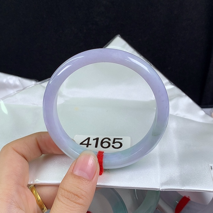 翡翠未镶嵌手镯60圈 紫罗兰