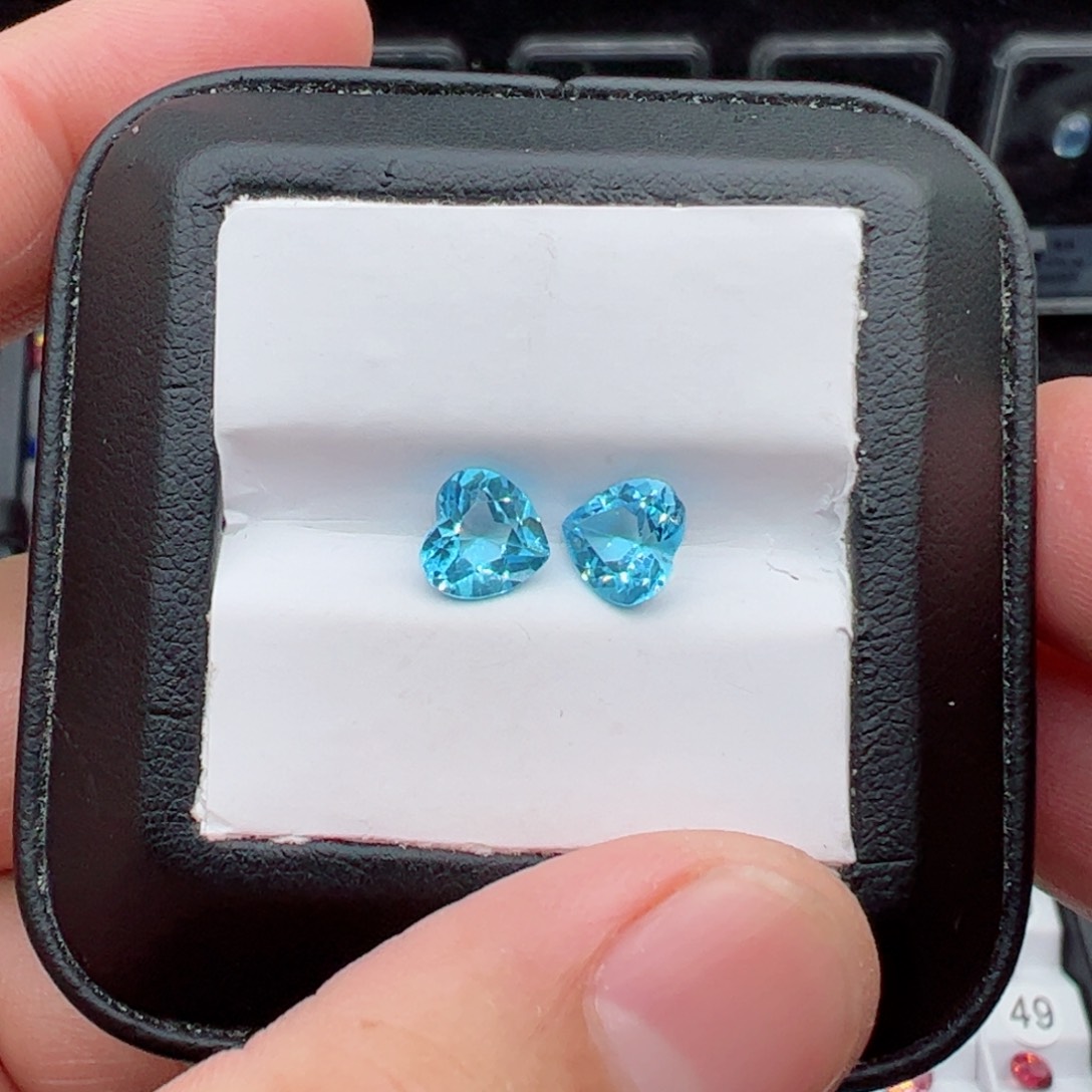 未镶嵌裸石托帕石心7特价裸石2颗