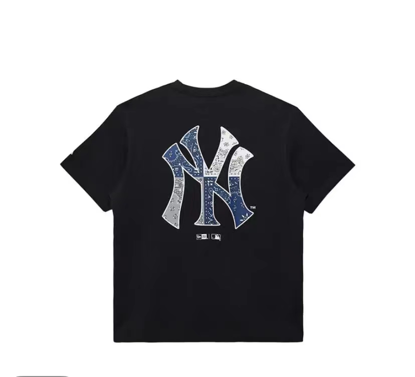 New EraxMLB联名款 纽约洋基队 2025限量新款 印花腰果花短袖T恤