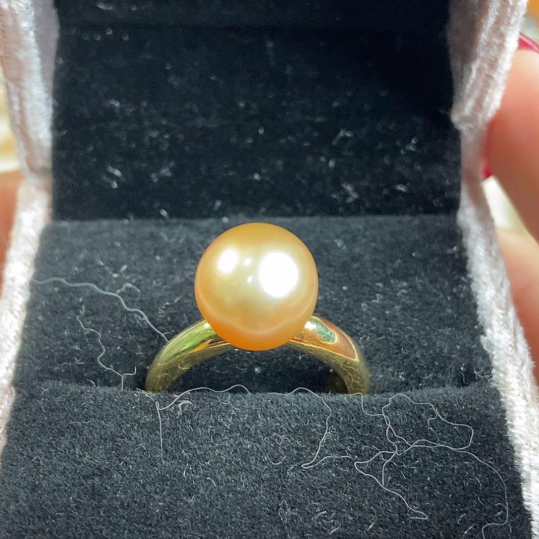 海水珍珠戒圈银S925镶嵌