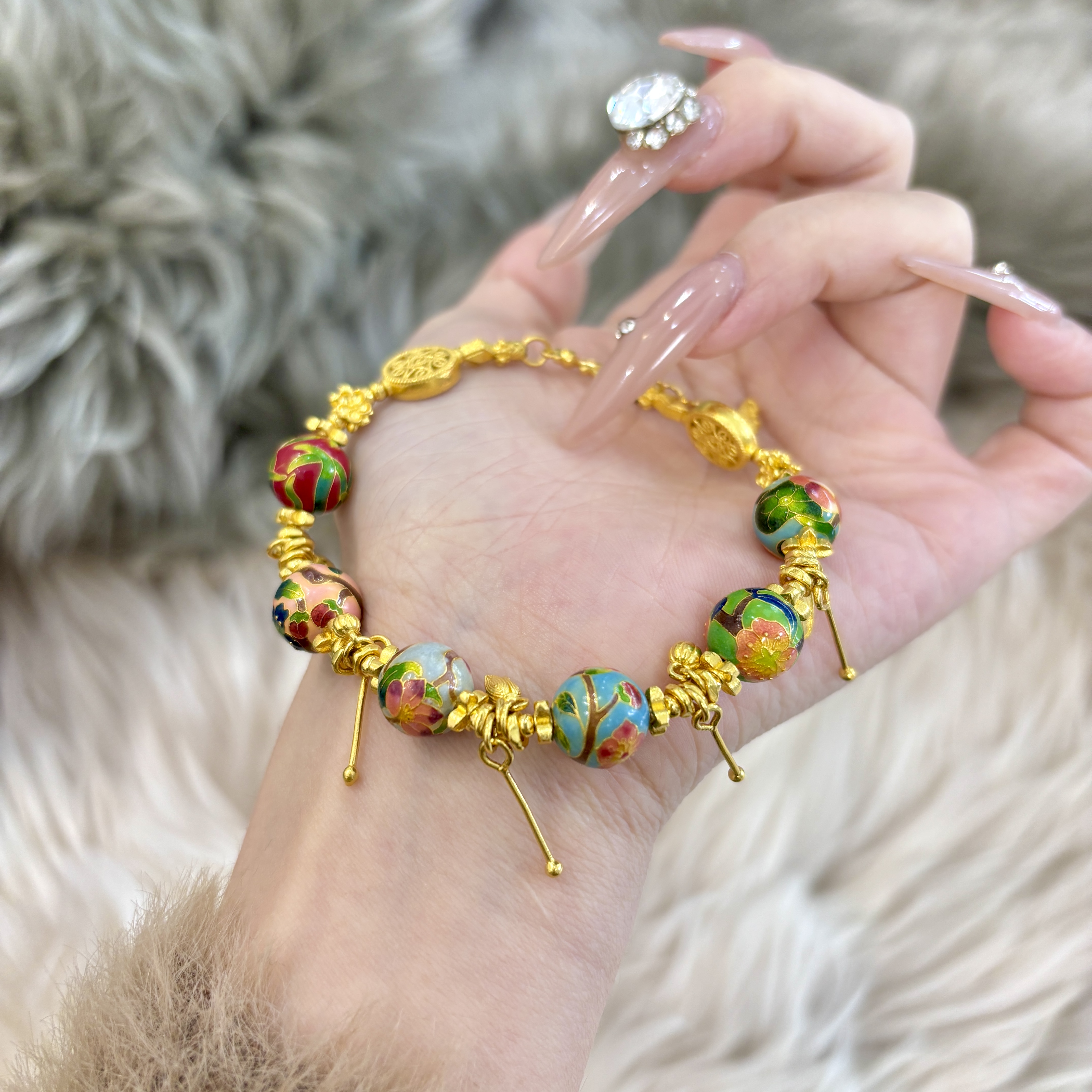 旺桂福珠宝原创足金999十二生辰花手链32.06克