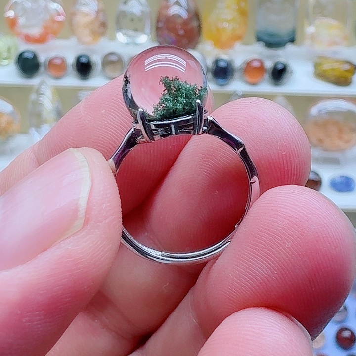 水晶戒指银S925镶嵌戒指