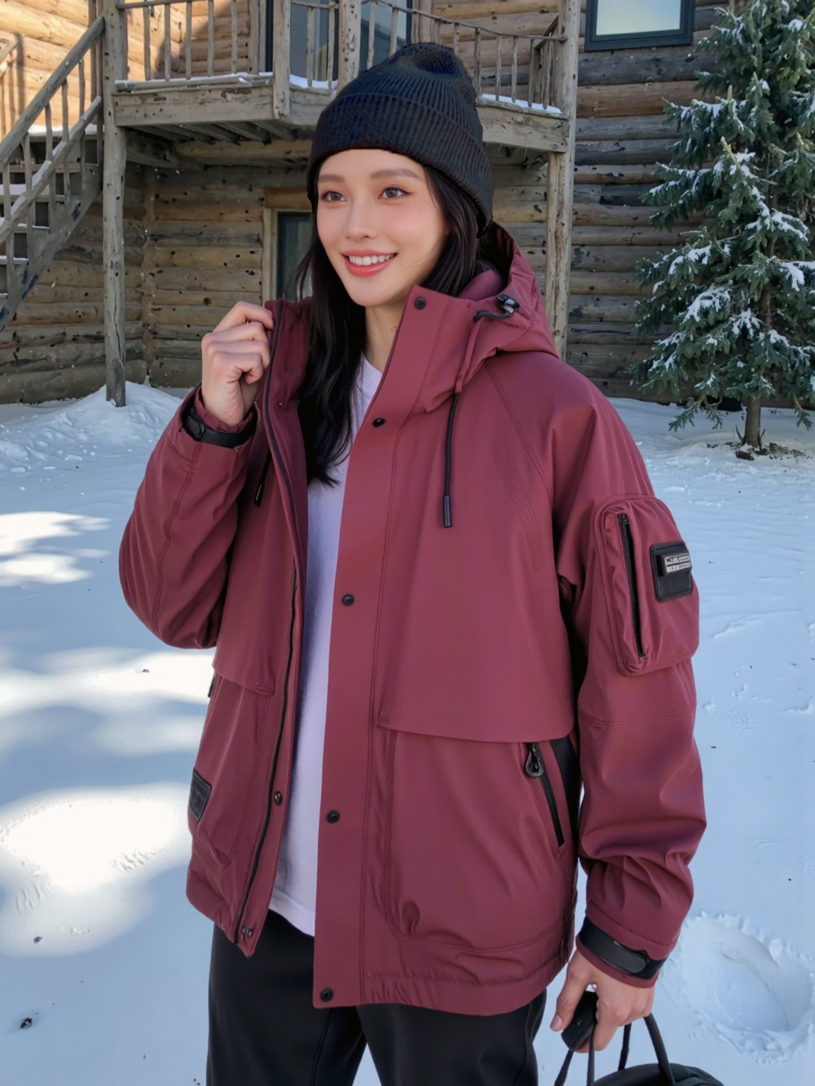 【2025现货】山系户外情侣款工装羽绒服冬季加厚保暖冲锋衣羽绒服