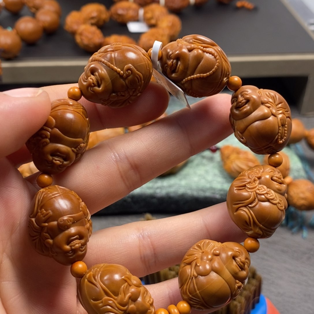 橄榄核手串/手链周派鲨鱼背弥勒