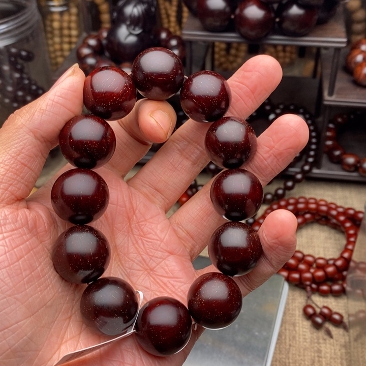 檀香紫檀（小叶紫檀）手串/手链老*机2.0满金星