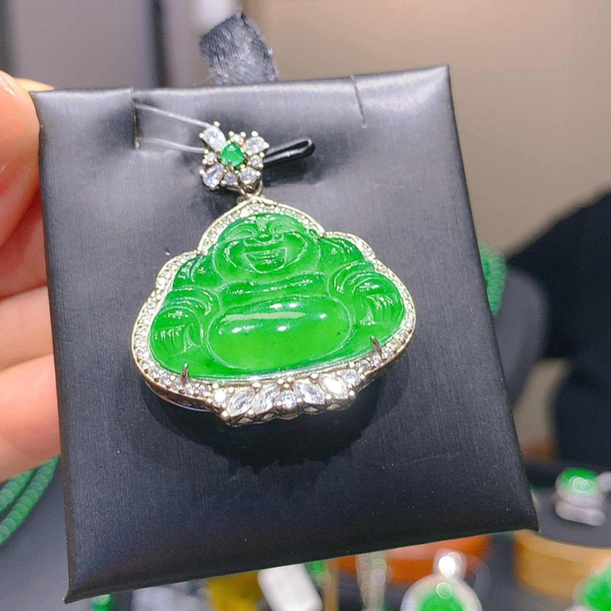 【闪购商品】翡翠颈饰银S925镶嵌8柒姐