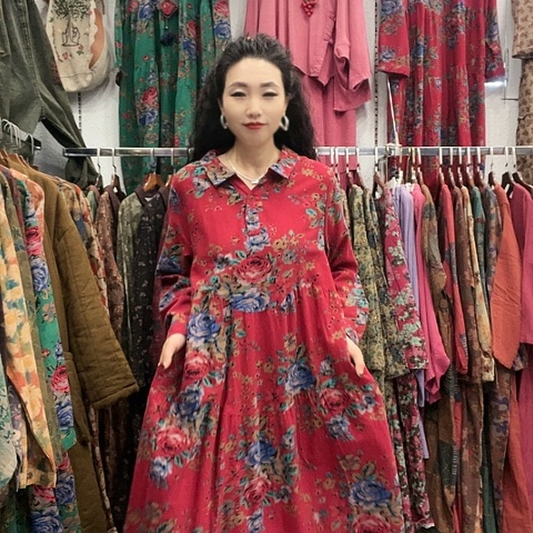 招财猫麻裙宽松版8555-2