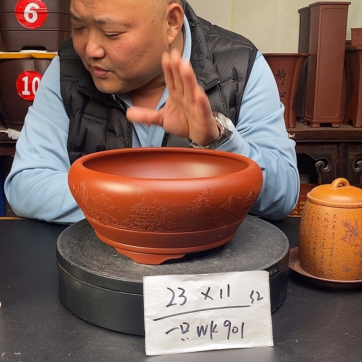 紫砂花盆货号一只WK901