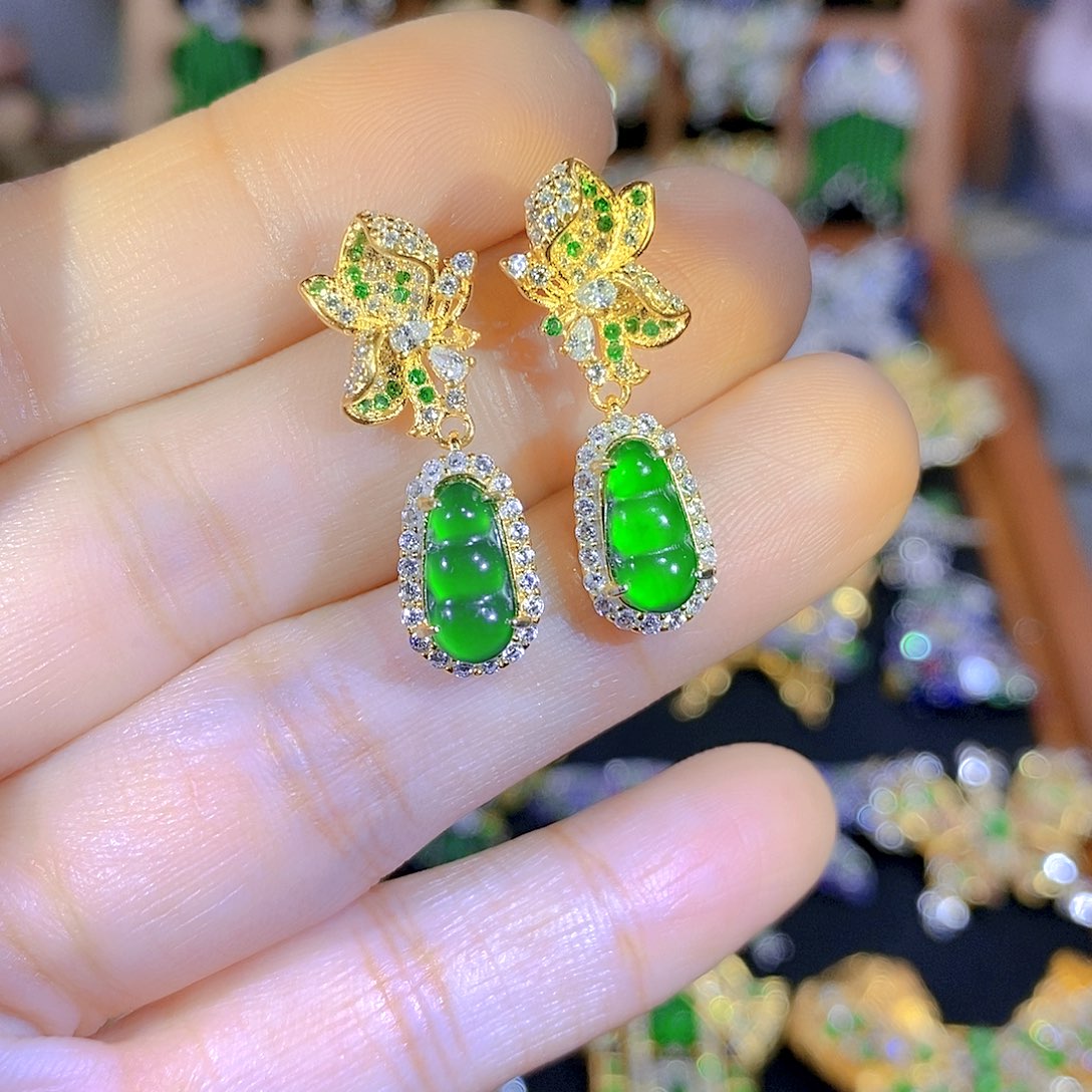 吊坠(不含链)银S925镶嵌翡翠