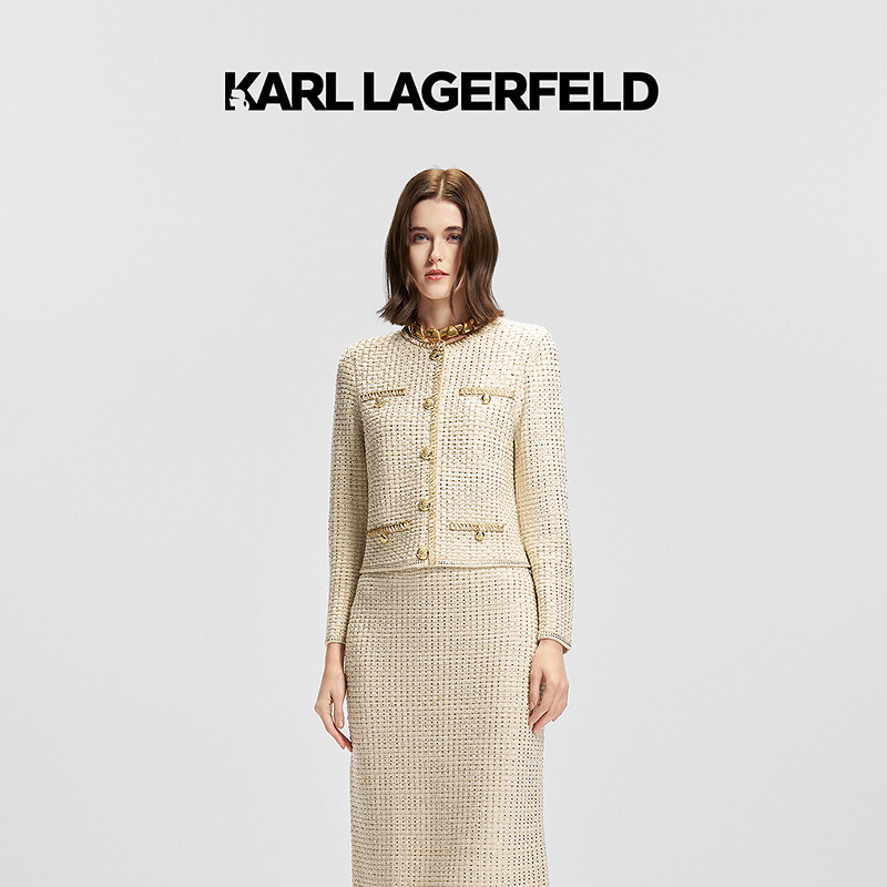 【官方】KARL LAGERFELD卡尔拉格斐25春季小香风开衫老佛爷M21E2202
