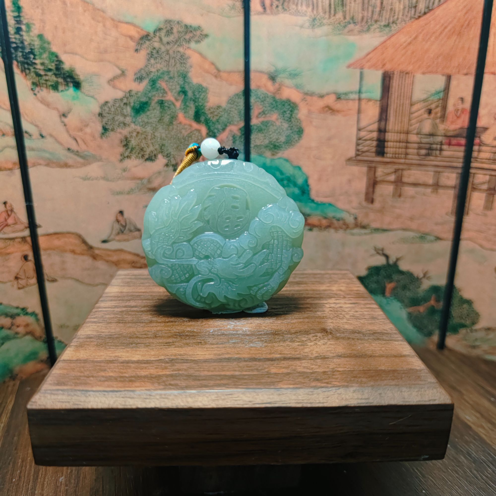 D和田玉龙福吊坠0382