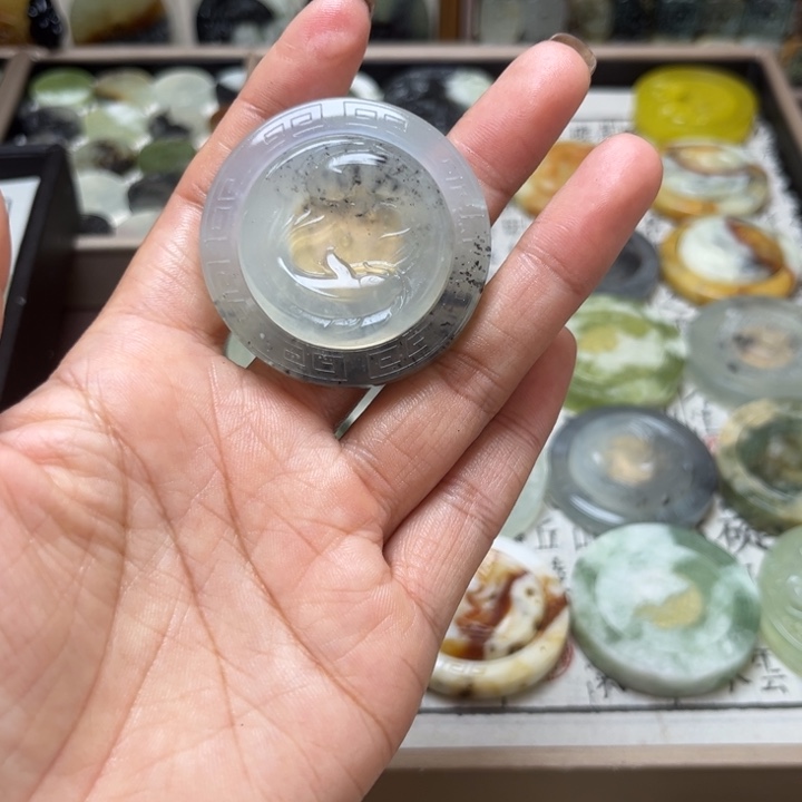 竹***安蛇纹石玉合金颈饰