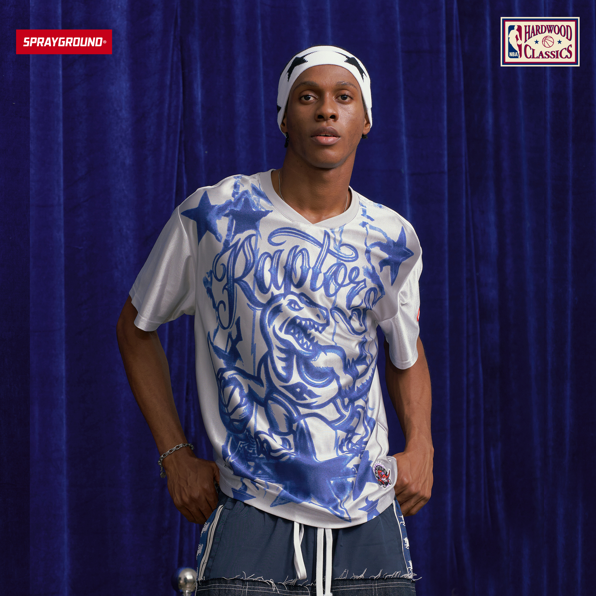 SPRAYGROUND I NBA HWC联名系列鲨鱼嘴短袖T恤复古HD NE220284
