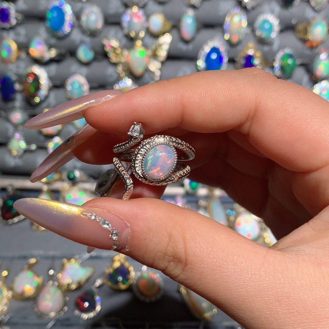 欧泊t欧泊耳钉银S925镶嵌