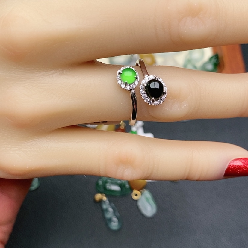 【闪购商品】翡翠戒指银S925镶嵌森*思戒指