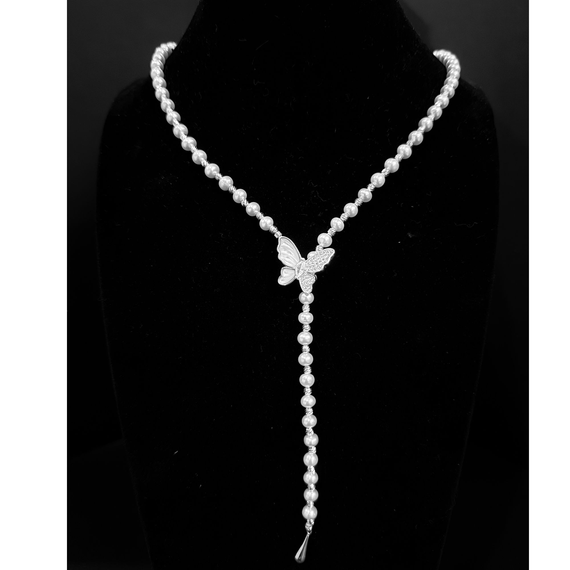 非金属合成锆石项链 蝴蝶扣5 - 5.5mm椭圆强光气质轻奢时尚百搭