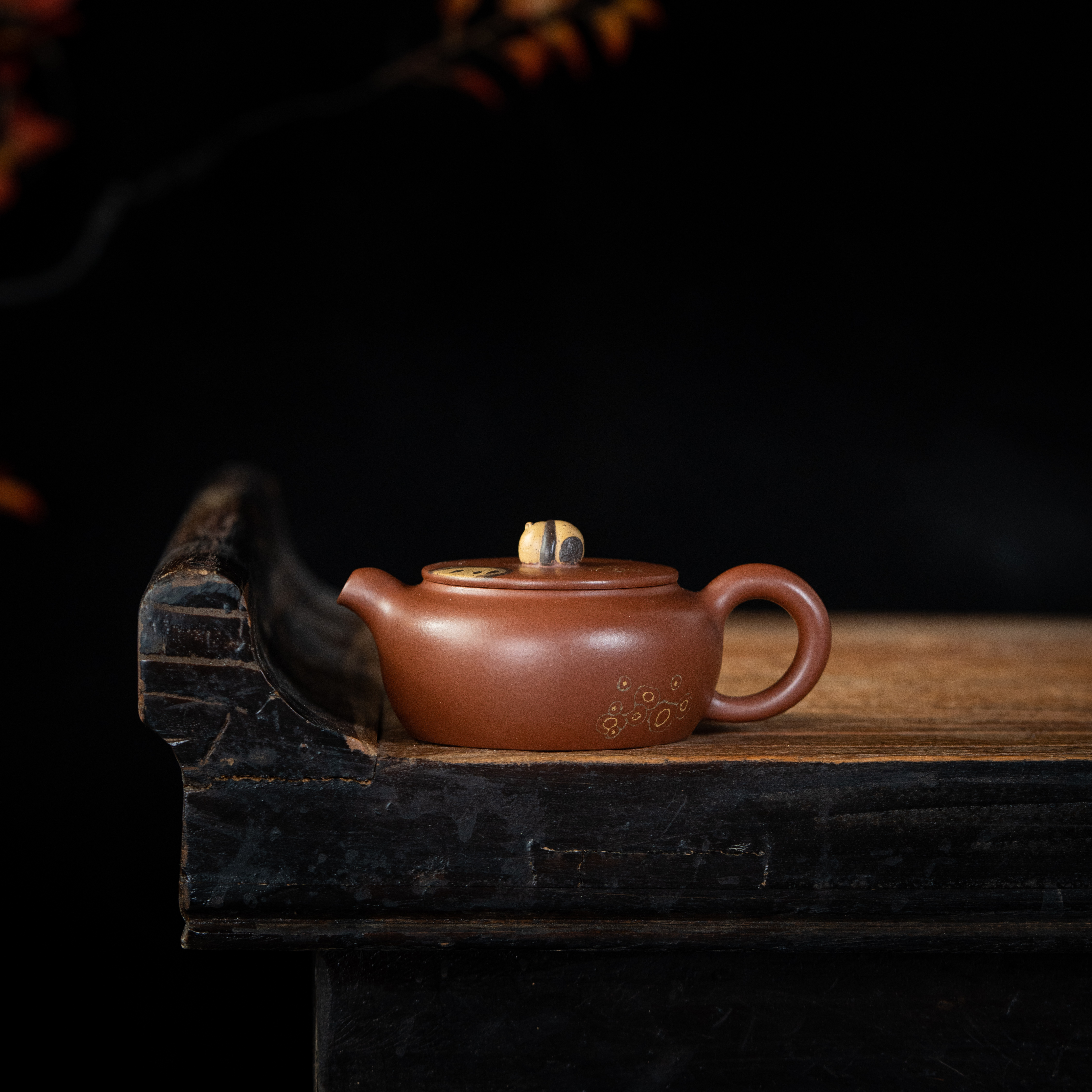 【福宝】熊猫二 范陶琦制 红清水泥 绞泥 110cc 家用紫砂壶